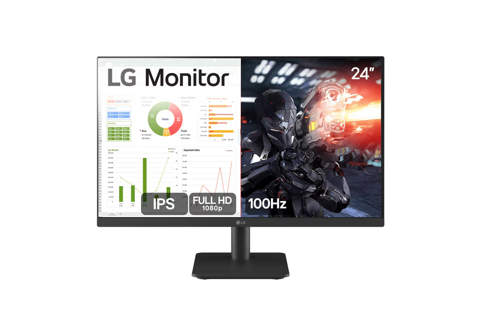 LG 24MS500-B — 24″ IPS • Full HD • até 100Hz